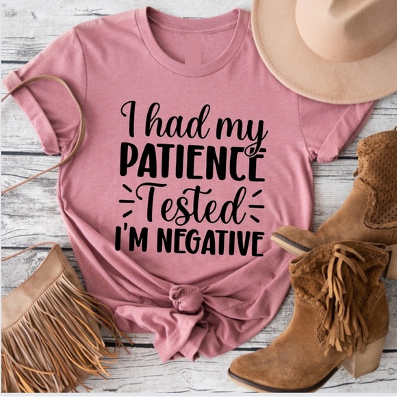 NEW Patience Tested Negative Graphic Shirt S-5X - Picture 2 of 5